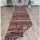 Tapis Kilim en laine et coton turc fait main vintage des années 1970 101x382