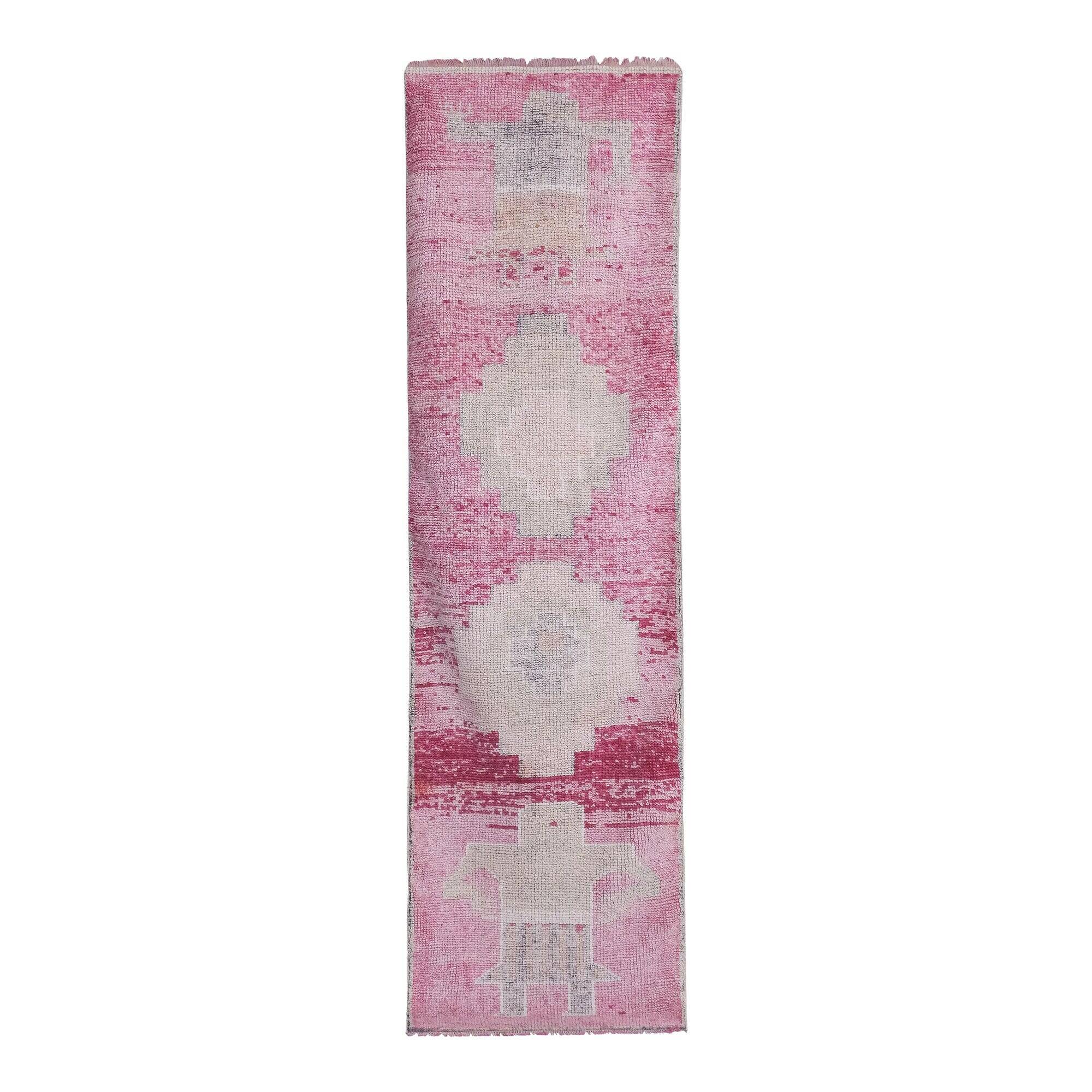 Vintage Turkish hallway rug 91x300 cm