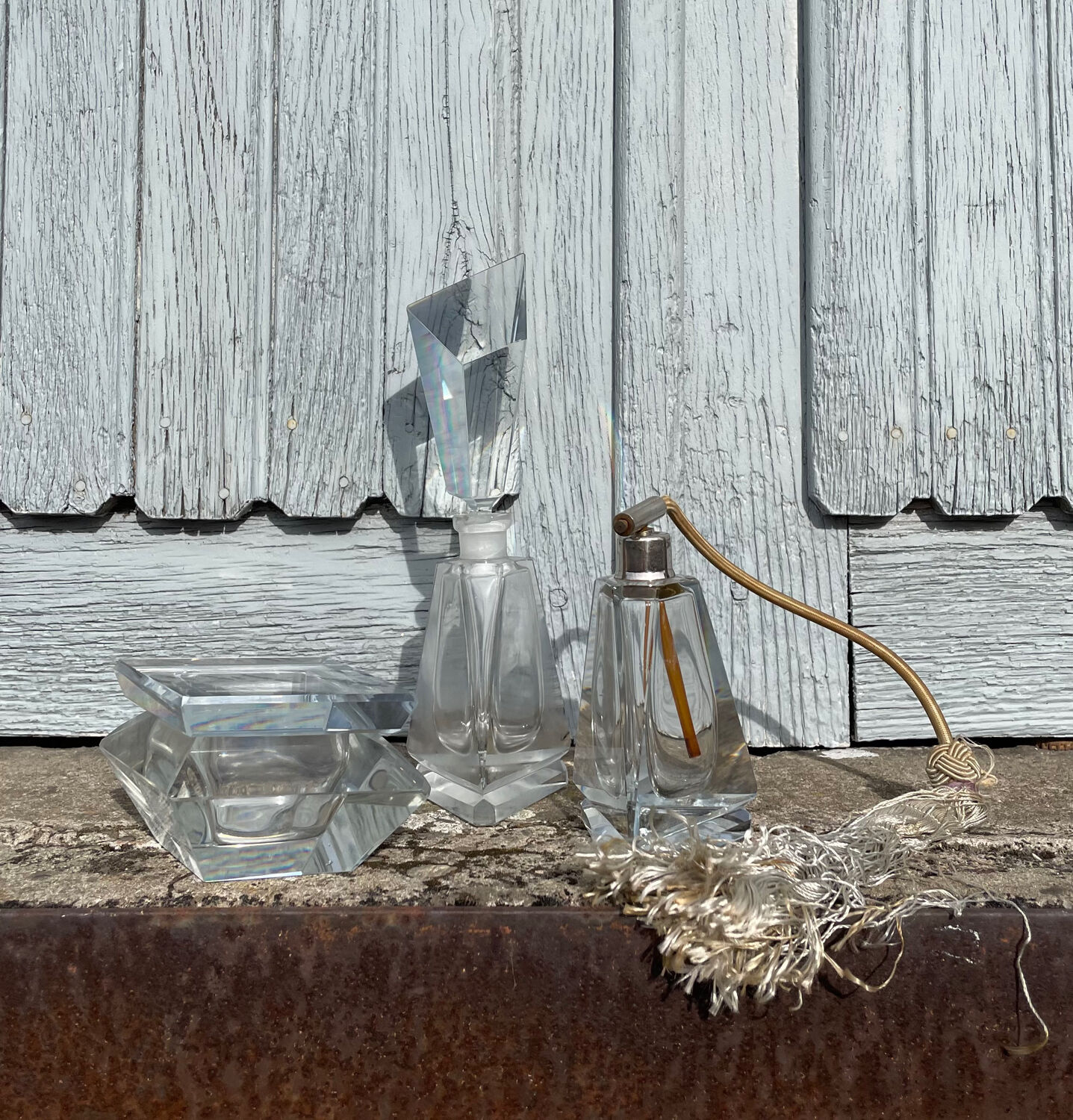 Flacon de parfum / Vanité en cristal Art Déco