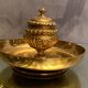 Encrier XIXe en bronze doré de style Louis XIII
