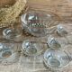 6 coupelles et le saladier verre vintage