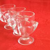 Set of 3 transparent glass hens Arcopal 70s