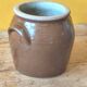 Brown glazed stoneware pot - antique glazed ceramic utensil holder