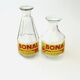 2 old glass decanters advertising bonal aperitif - bar bistrot