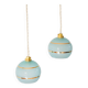 paire de suspensions boules granité bleu et doré 1950