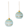 paire de suspensions boules granité bleu et doré 1950