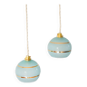 pair of blue and gold granite ball pendants 1950