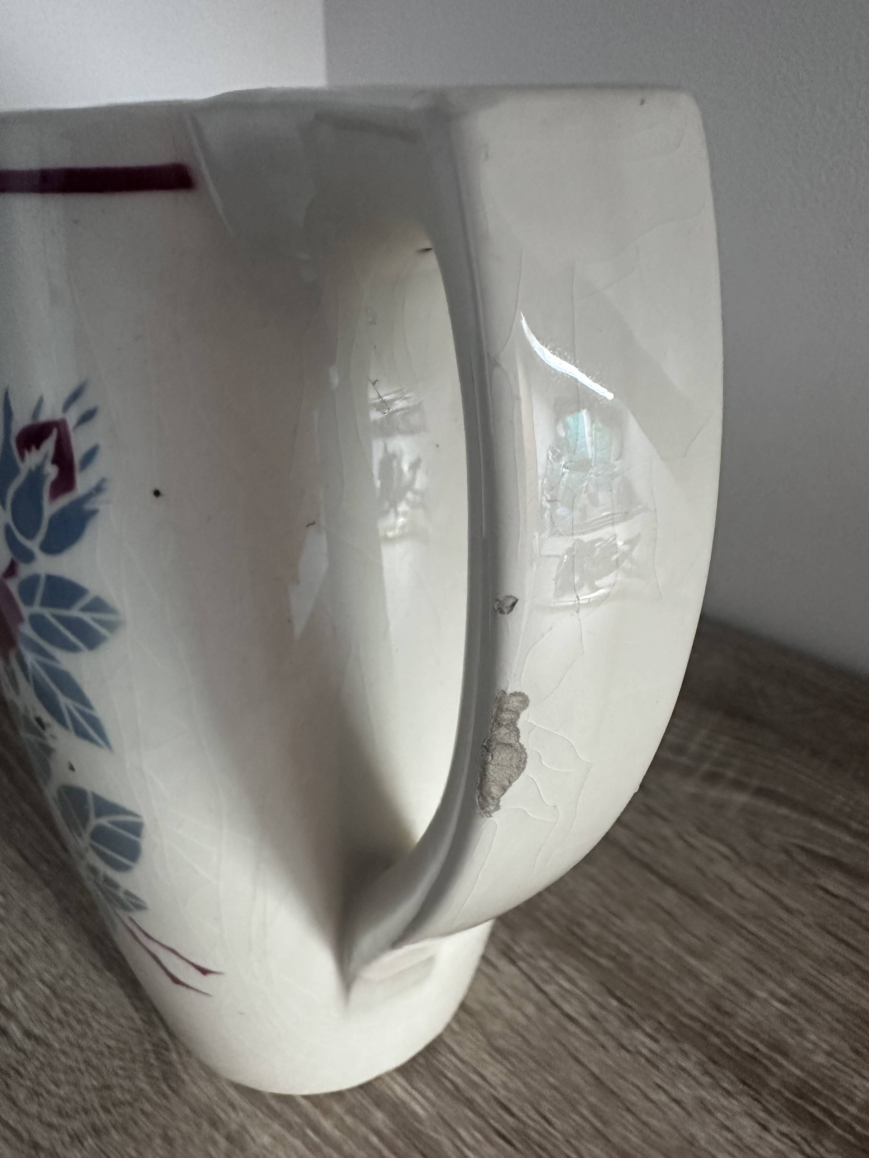 Jug / pitcher in antique faience from the Badonviller factory model "Le