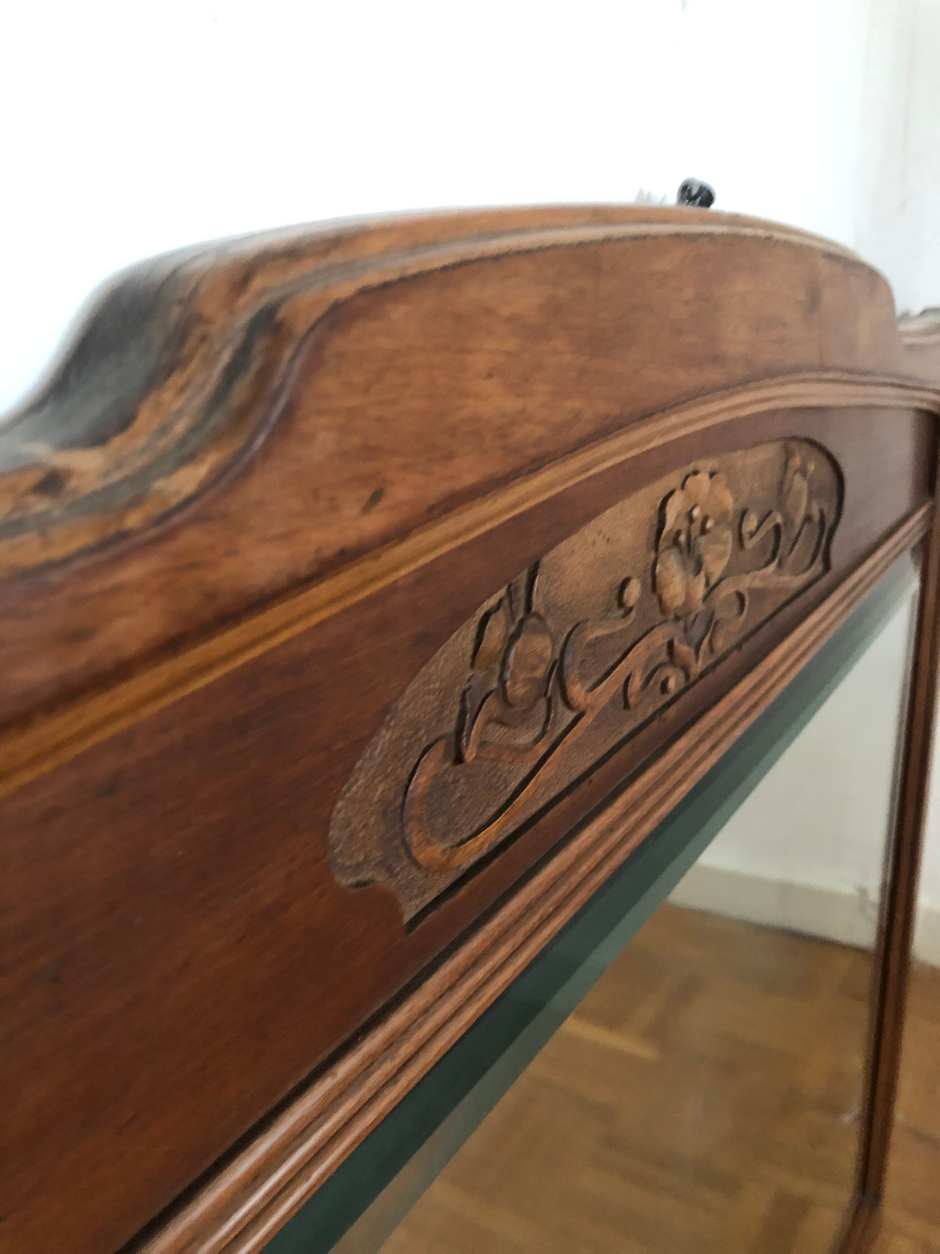 Art Nouveau wooden mirror