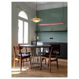 Vintage Danish Superlight lamp in brass, 1970's