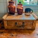 Olive wood storage cabinet