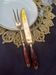 Wood and brass serving utensils
