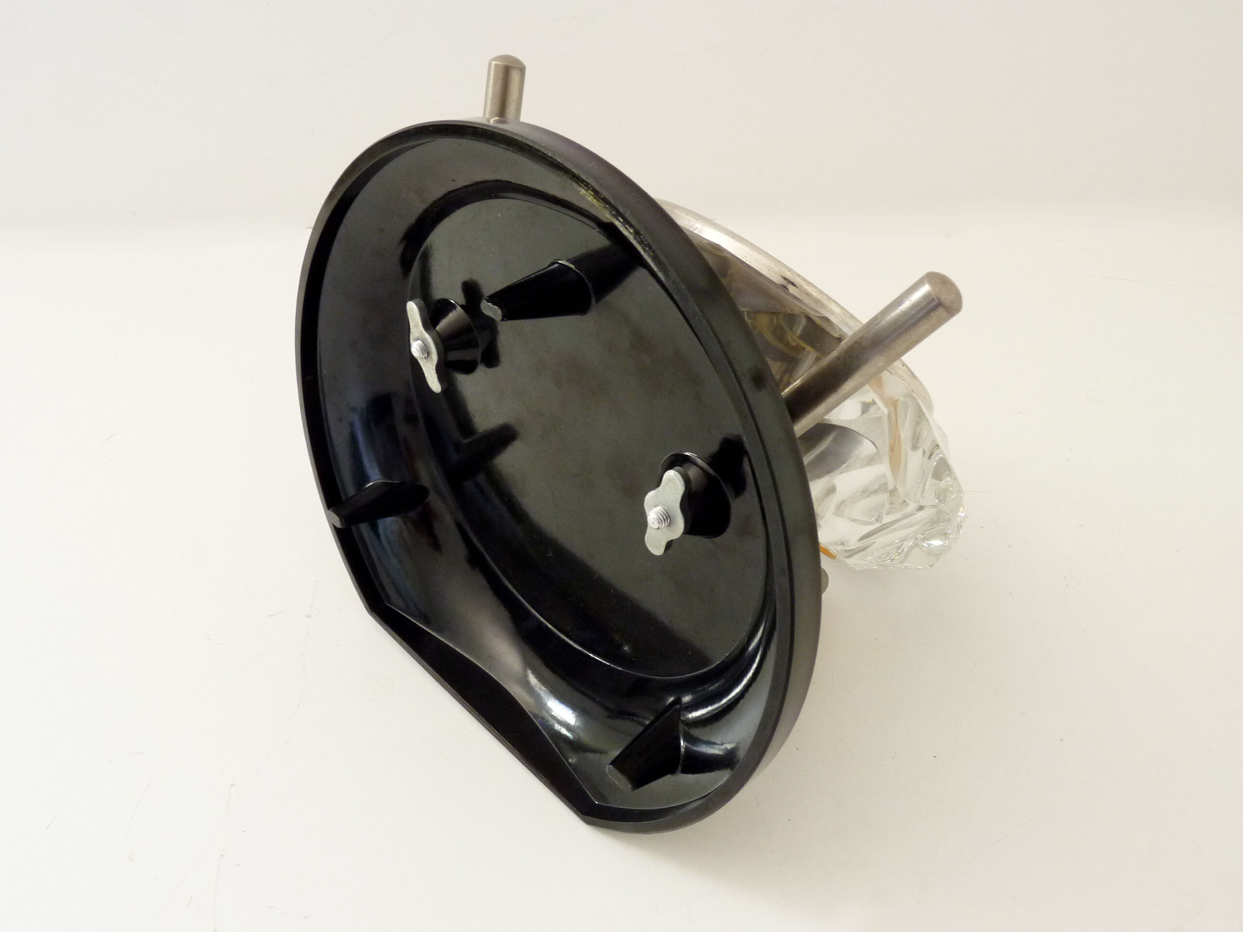 Table clock, majak glass clock and Bakelite base. Made in USSR