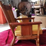 Old set sofa and rattan chair and caning