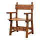 Rustic carved oak Iberian side chair, Spain ca. 1900