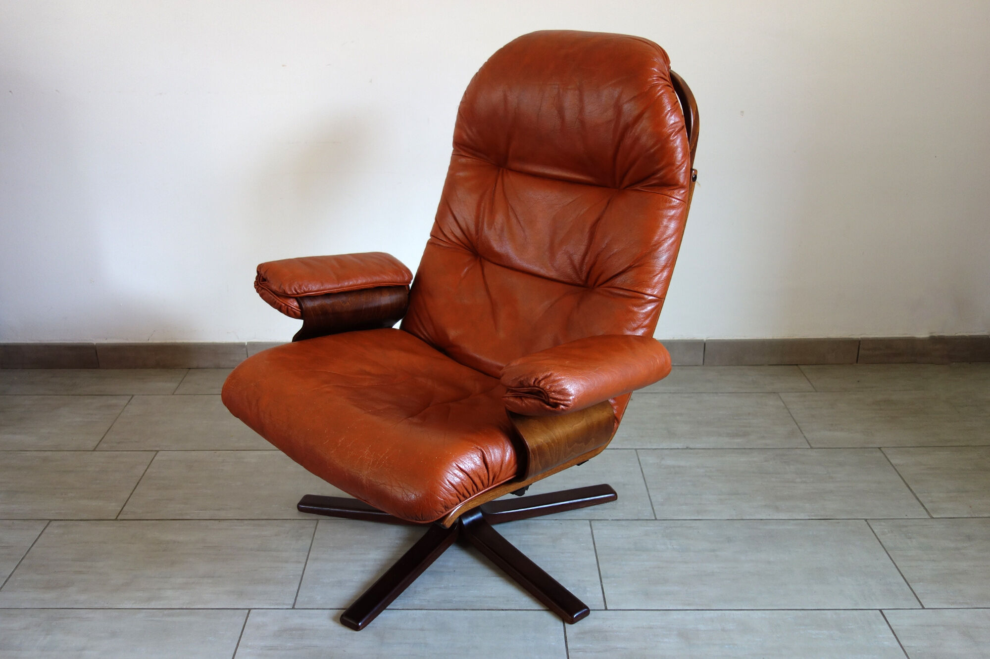 Leather armchair G Mobel, Sweden 60s