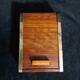 Art deco cigar box with sliding lid and brass finishes