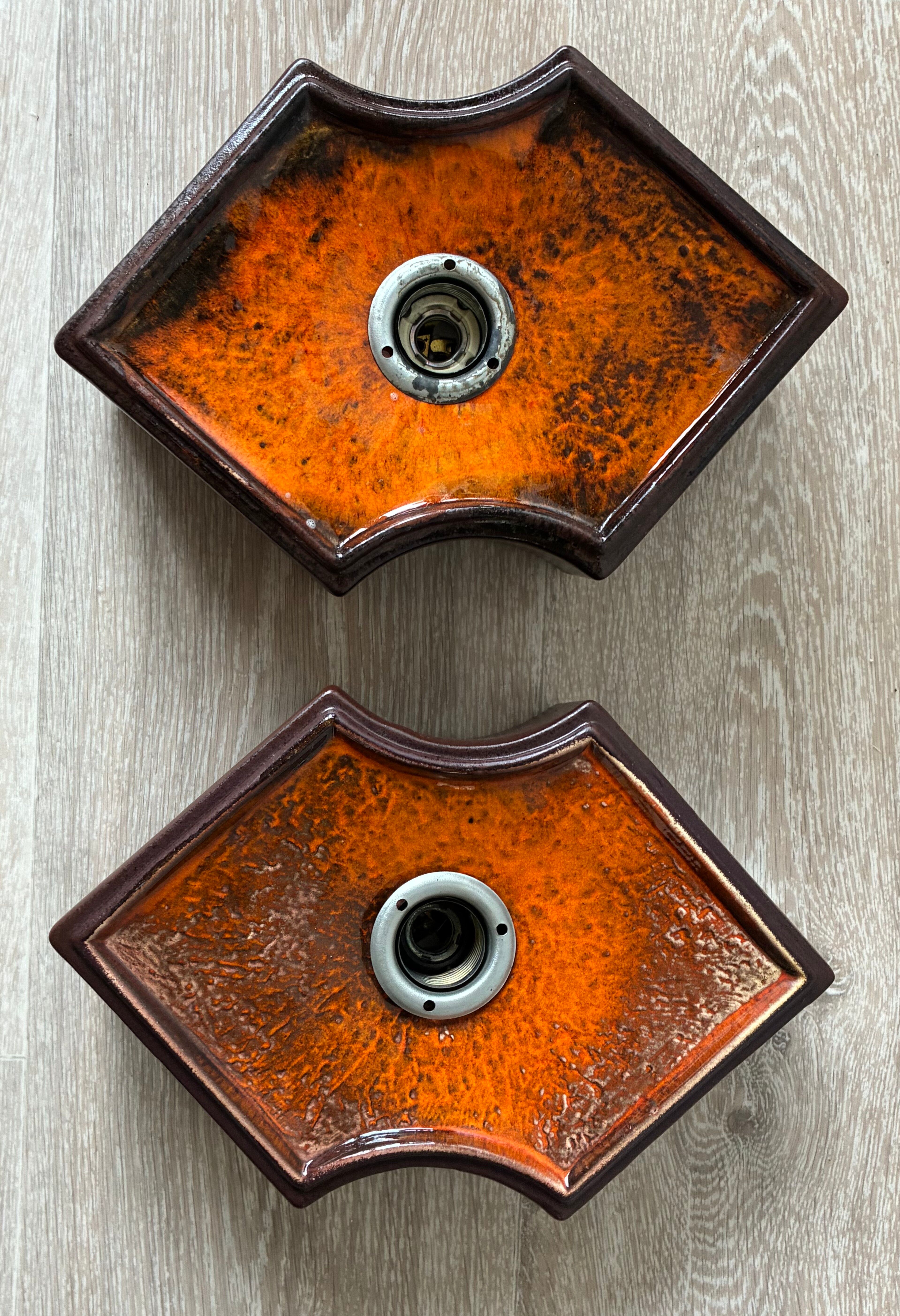 Pair of Fat Lava wall lights