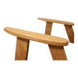 Fauteuil du milieu du siècle, revêtement en laine grise, bois de chêne, chaise longue de Style Vintage après rénovation