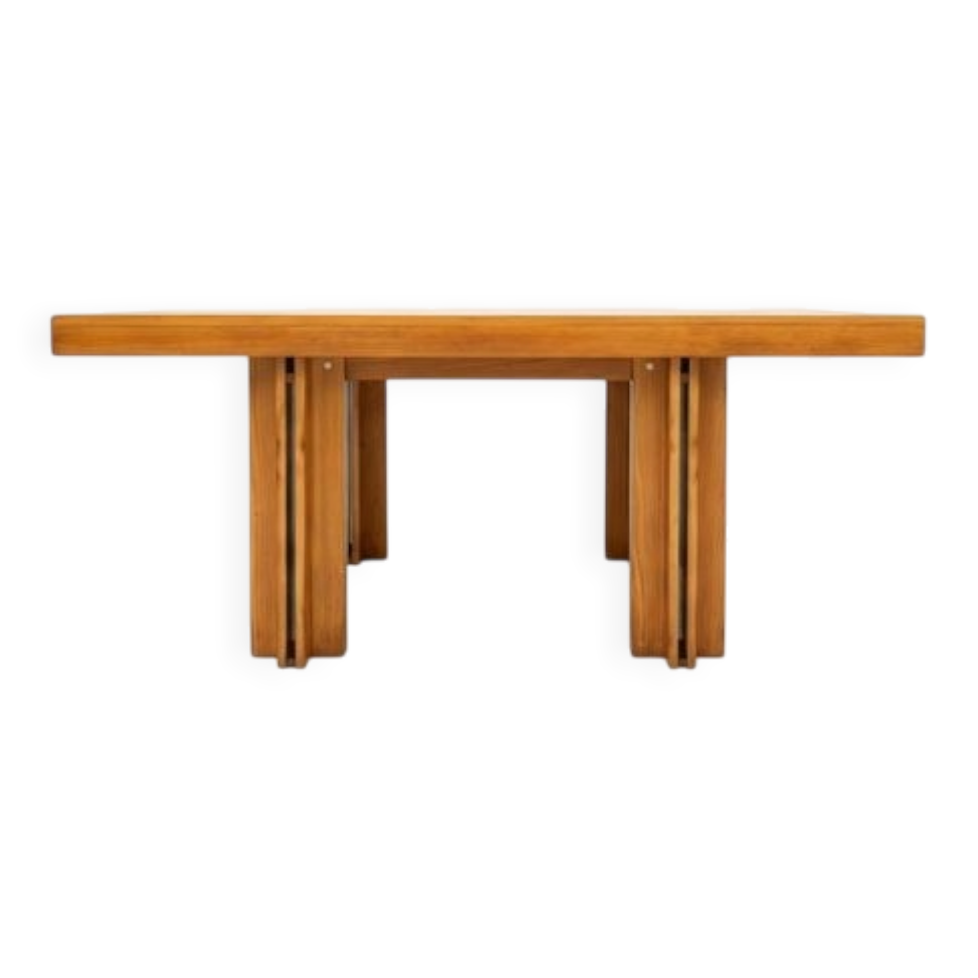 Wooden Quatour Table attributed to Carlo Scarpa for Gavina, Italy, 1973