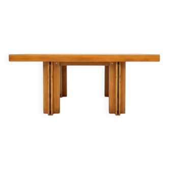 Wooden Quatour Table attributed to Carlo Scarpa for Gavina, Italy, 1973