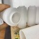 Set of 4 straight white ribbed glass tulips for wall lamp chandelier.