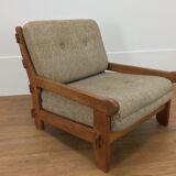 Brutalist chair with oak feathers