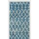 Moroccan Berber Tulu Runner Rug in Light Blue Color. 100 Wool