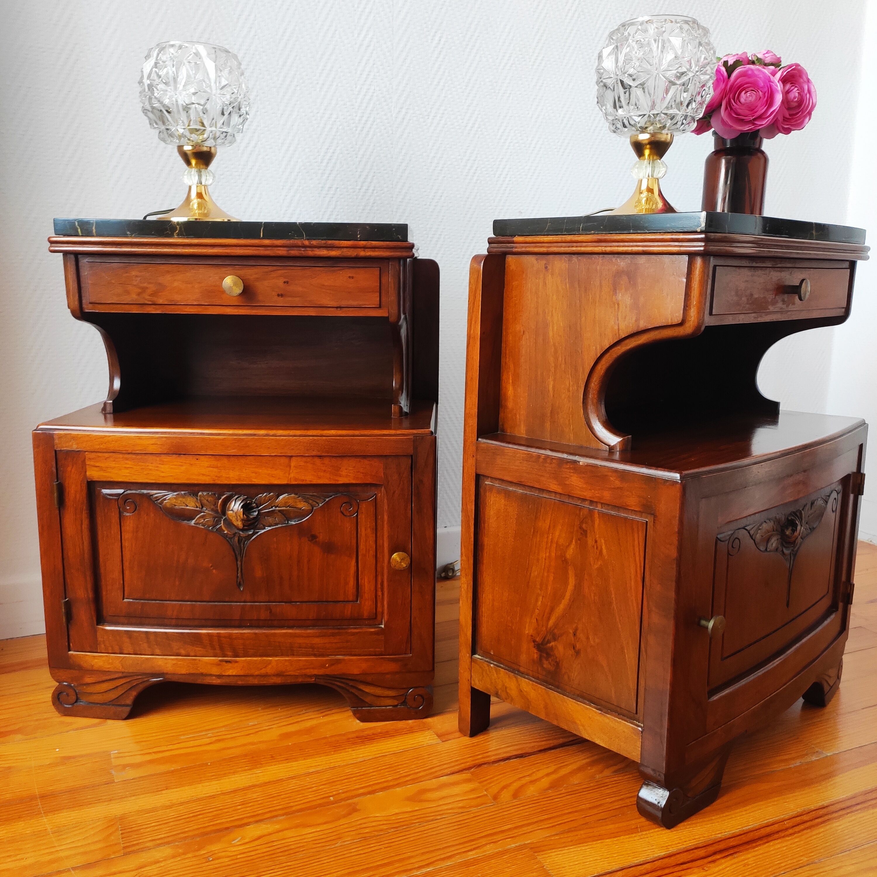 Pair of art deco bedside tables