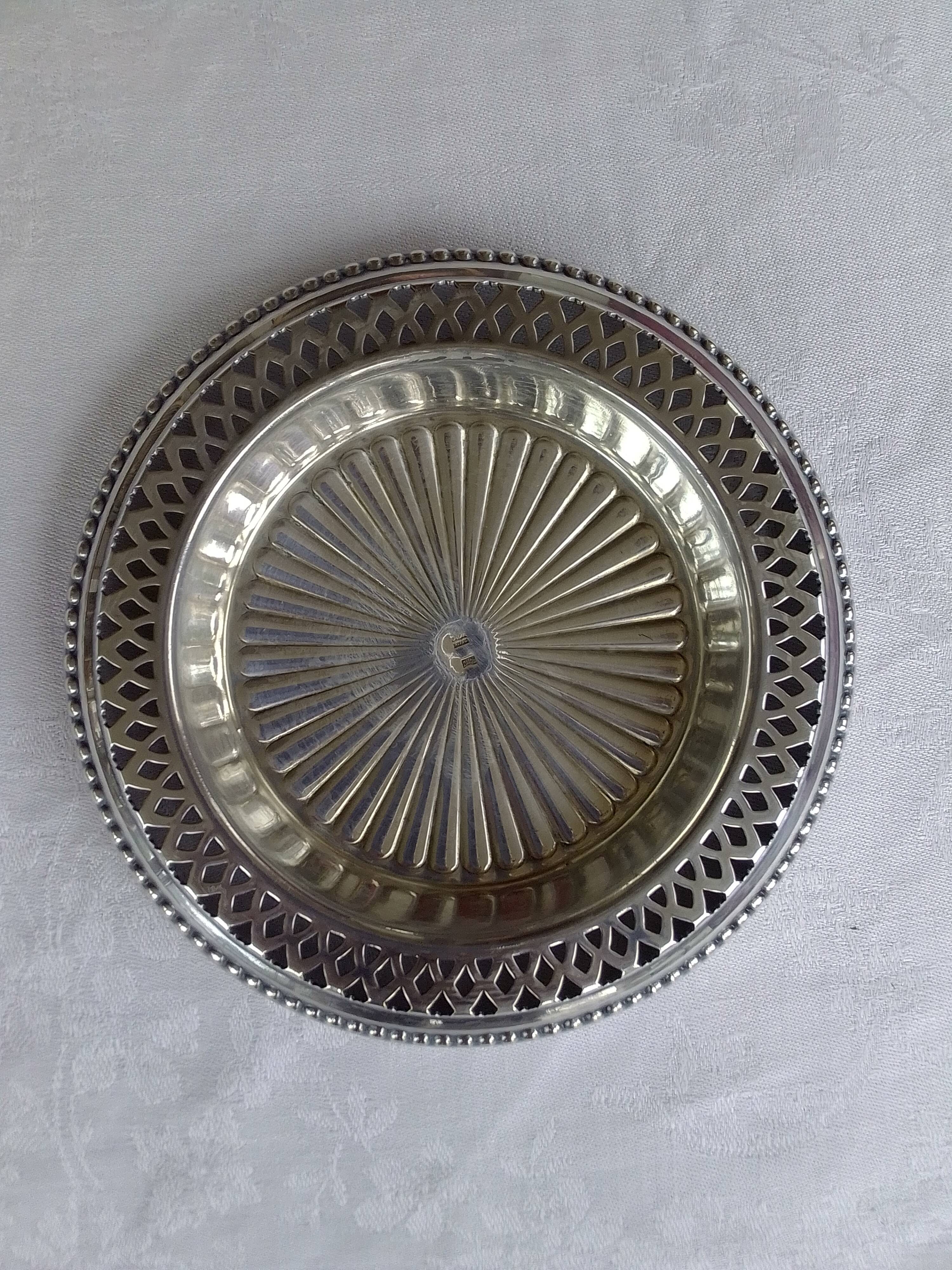 2 dessous de verre bouteille métal argenté