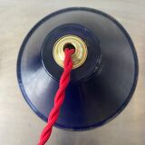 Lot 2 industrial suspensions blue emaillees 20 cm