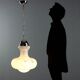 Vintage glass and chrome metal lamp, design, Italy, 1960s-1970s
