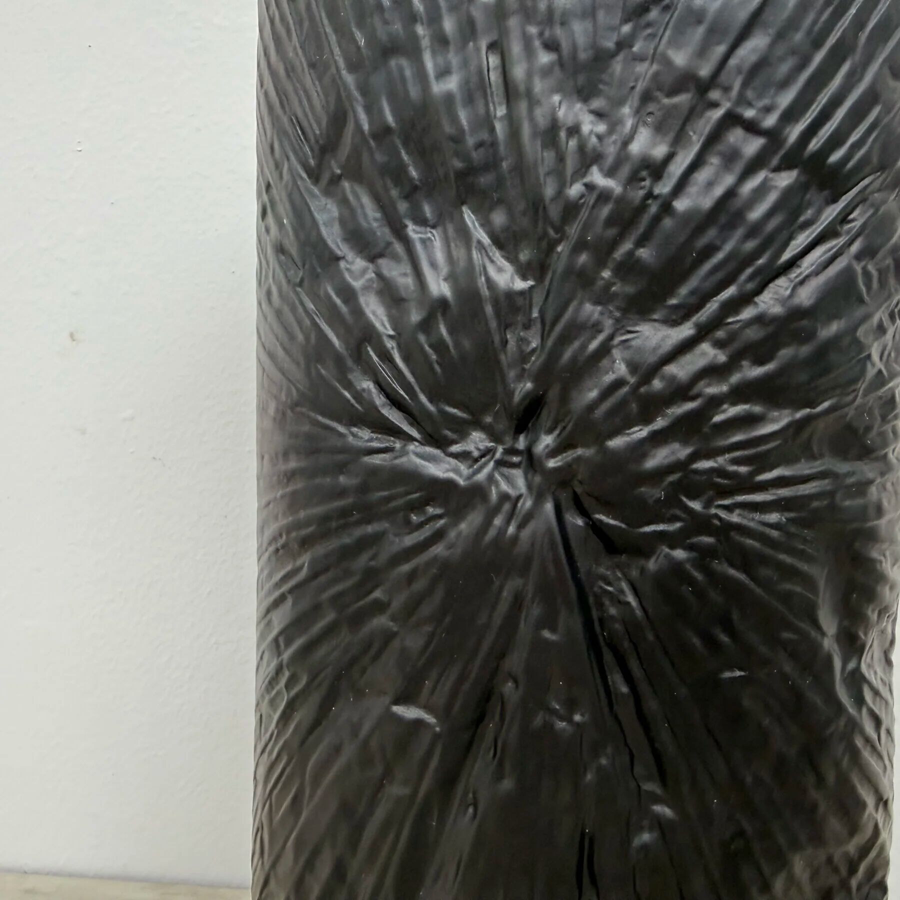 Martin Freyer Rosenthal Studio-Line bisque black porcelain op-art relief vase, 1970s