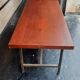 Rectangular steel and wood table