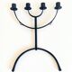 Mid-Century Minimalistic Black Wrought Iron Menorah Candelabra