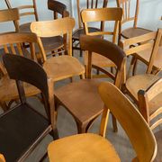 Set of 30 bistro chairs BOIS COURBÉ Vintage 60s mismatched