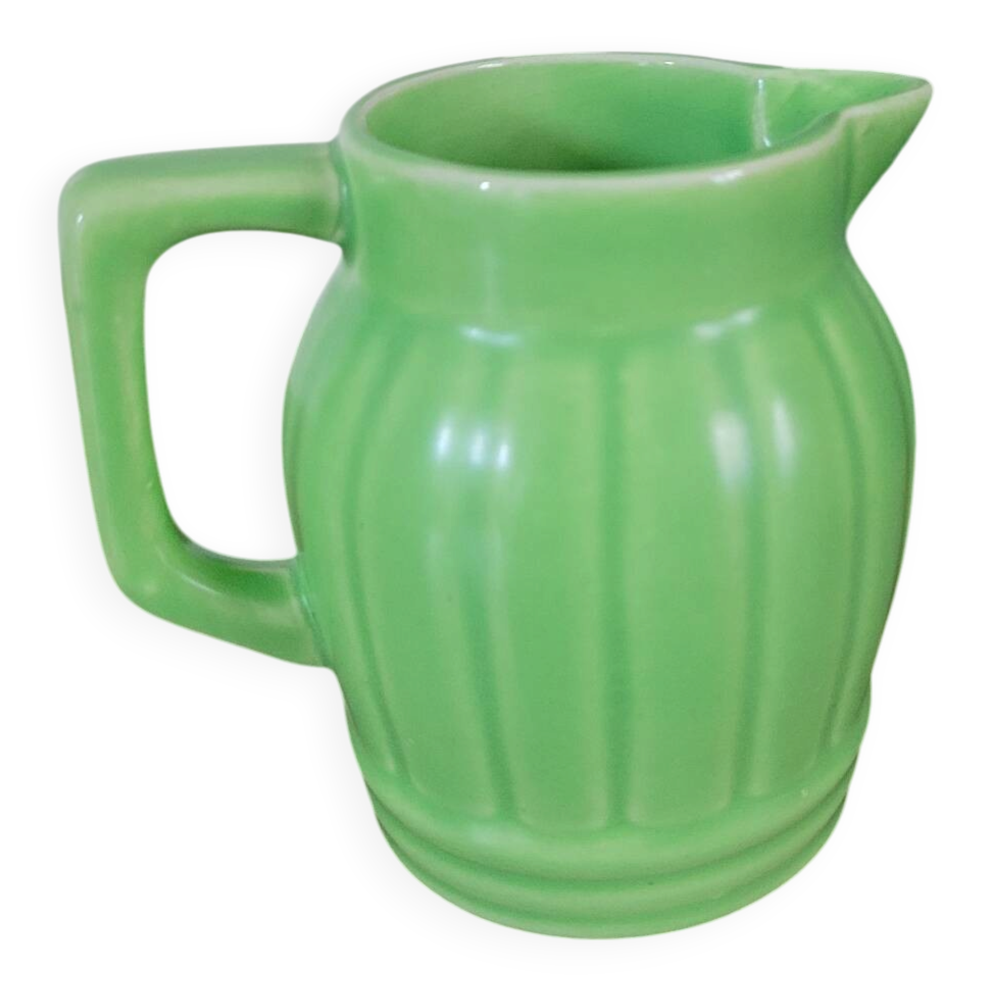 Green ceramic jug