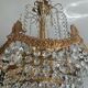 Cascade chandelier in bronze and crystal pendants