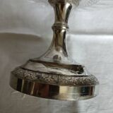 Antique glass and metal fruit bowl