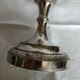 Antique glass and metal fruit bowl