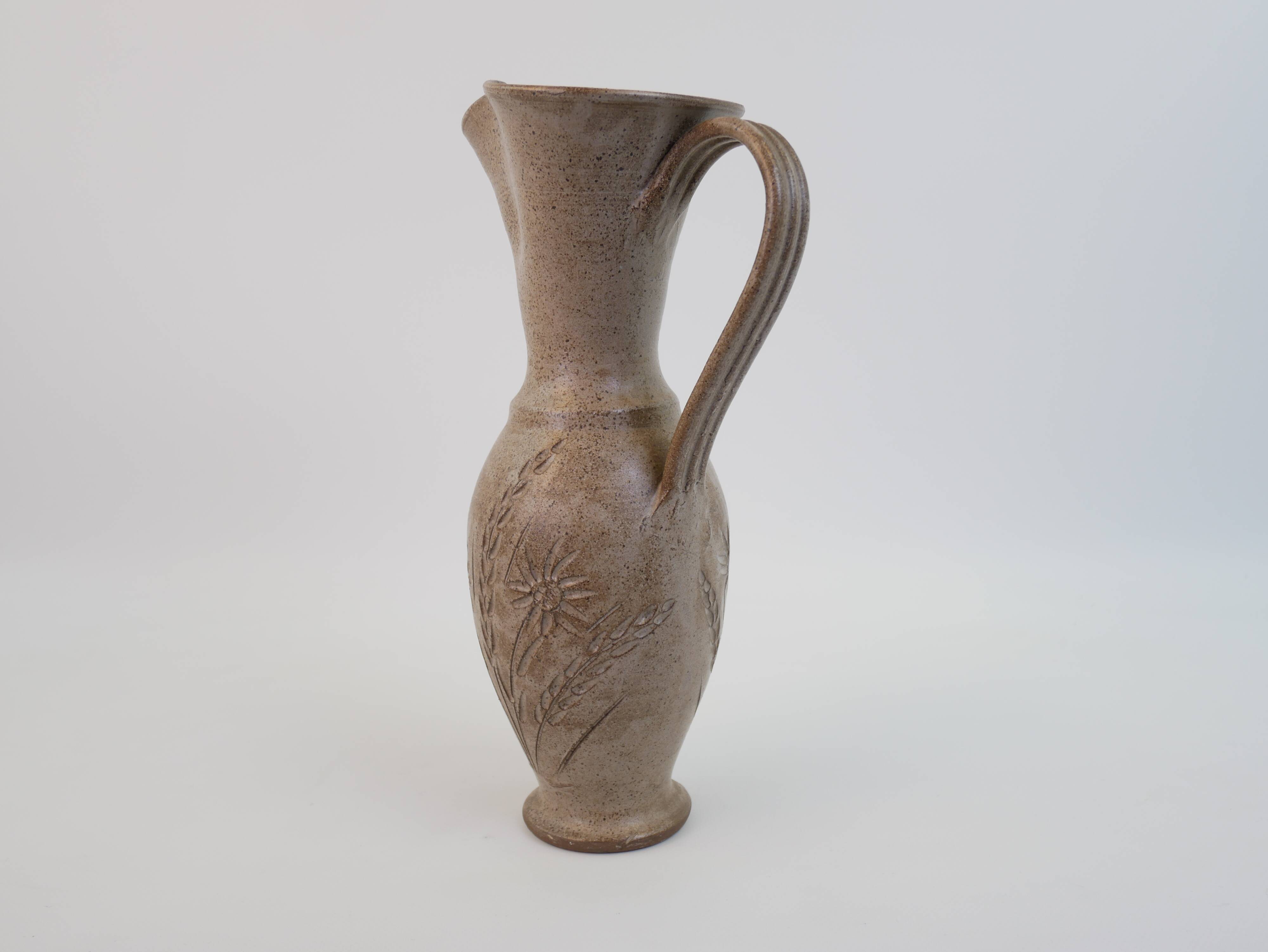 Large chiseled ceramic jug from Vallauris