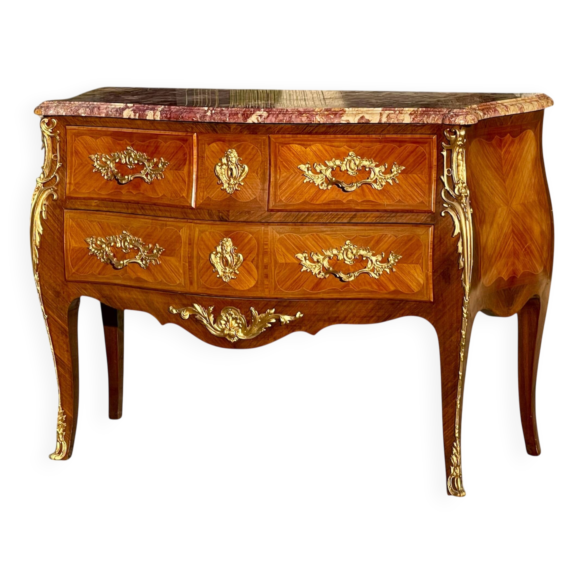 Louis XV Style Marquetry Commode