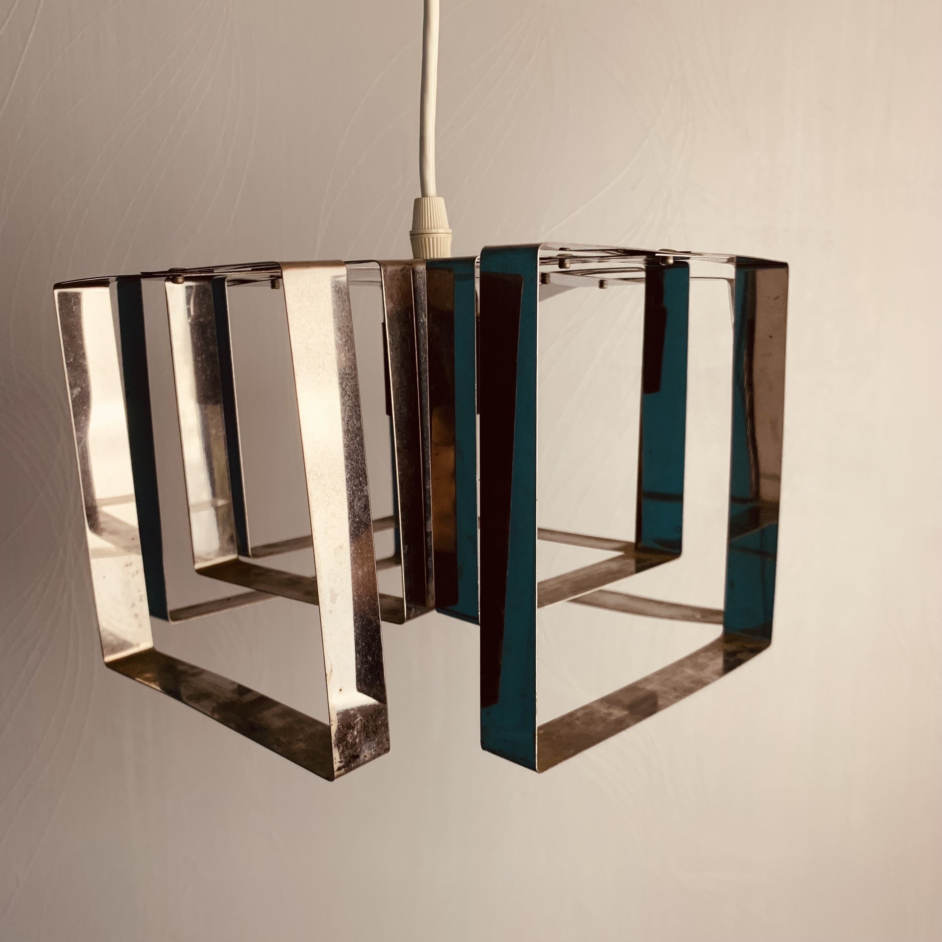Chandelier chrome geometric shape