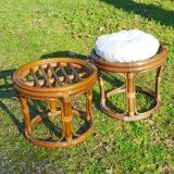 Set 2 rattan stools