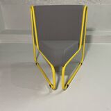 Yellow tubular modular bench & gray fabric