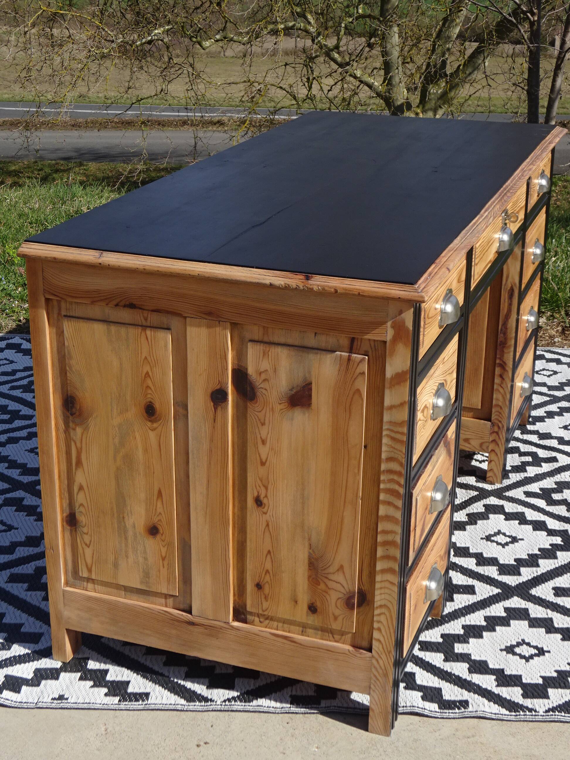 Vintage pine desk, restored