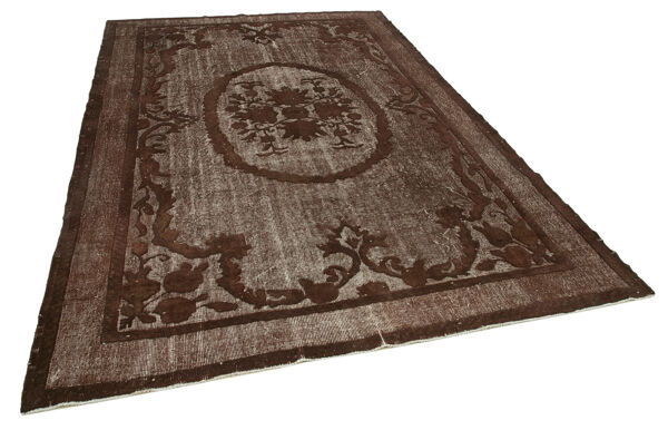 tapis noué à la main des années 1970 214 cm x 323 cm tapis brun