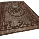tapis Hand-Knotted Rustic Anatolian 1970s 214 cm x 323 cm Brown Carpet