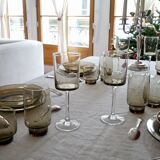 Ensemble de 4 verres à pieds fumés