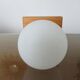 Scandinavian wood and white opaline 70s